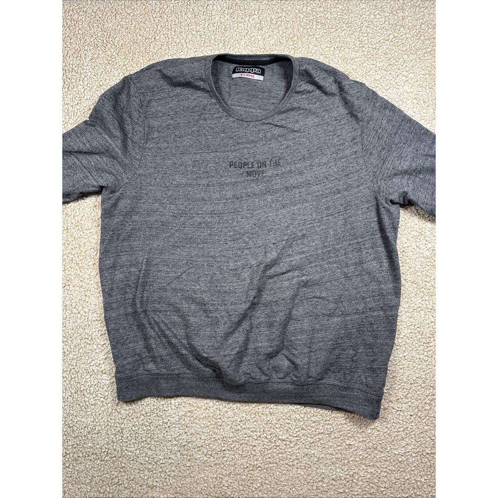 Kappa Crew Neck Sweater Mens XL Grey Heather Sport People on the Move
